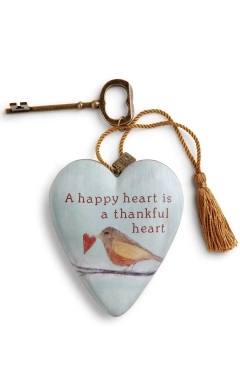 Hart met sleutel A happy heart is a thankful heart