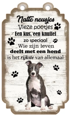 Spreukenbordje American Staffordshire Terrier