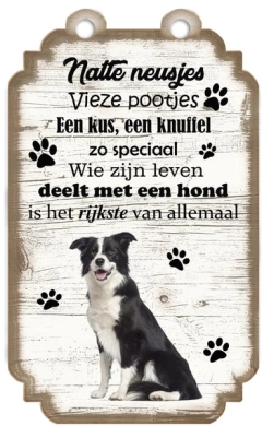 Spreukenbordje Border Collie
