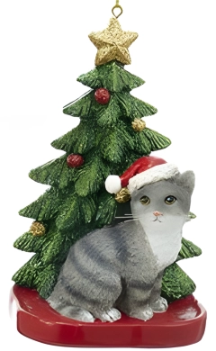 Ornament kat - grijs